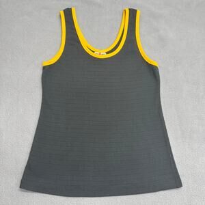 Vtg 70s 80s Pro Shop Ribbed Knit Two Tone Athletic Tank Top Mens S Black Retro